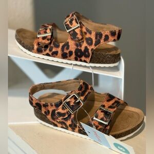 Toddler Reagan Footbed Sandals Brown Leopard Print - Cat & Jack - Size 8 NEW